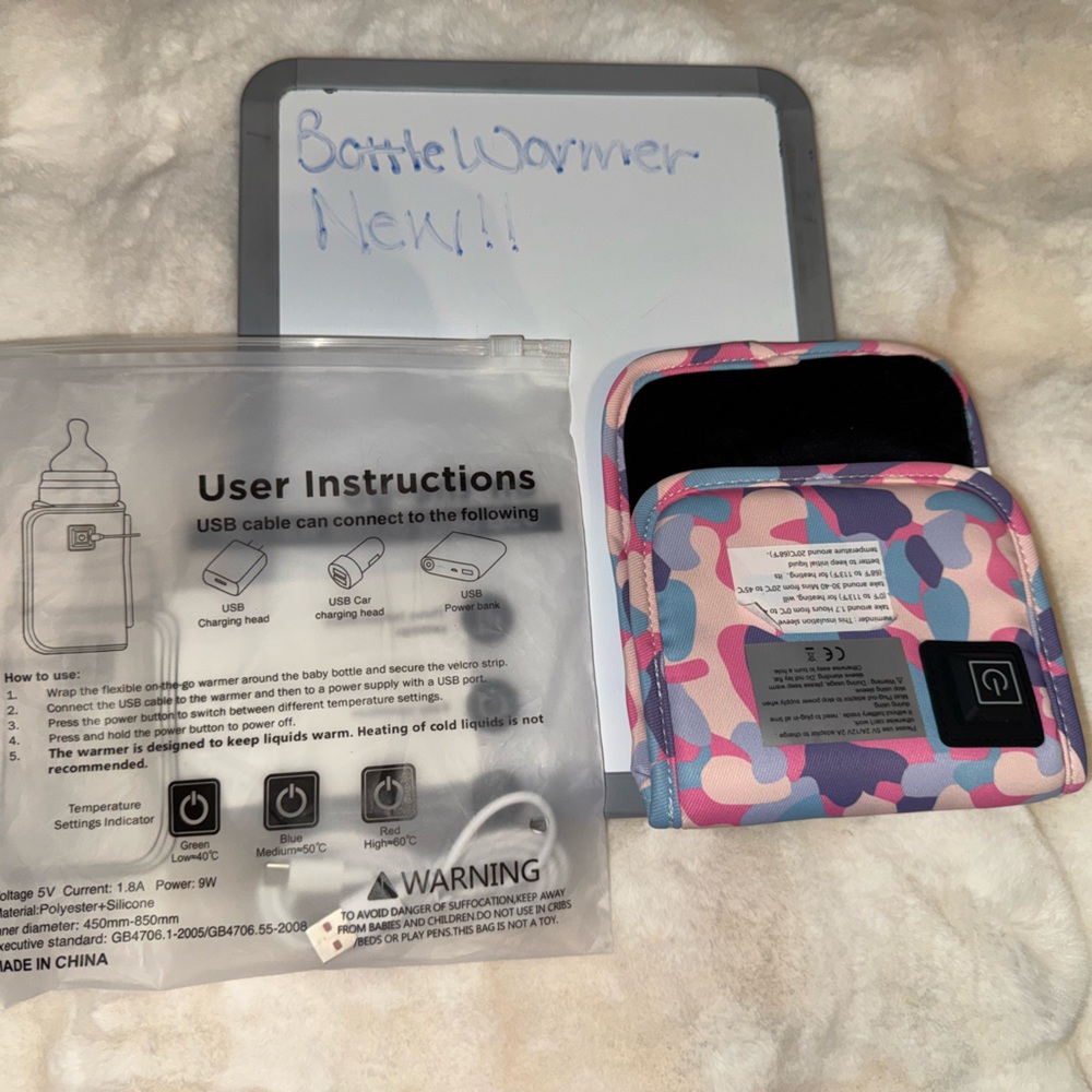 Source Unknown Pink and Blue Camouflage Bottle Warmer